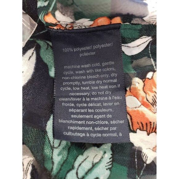 Tommy Hilfiger Navy Blue Floral‎ Plaid Textured Long Sleeve Top Sz XS NEW - Picture 7 of 7